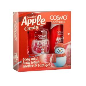 COSMO Delicious Frosted Apple Candy 3 Pieces Gift Set For Women & Men (150ml +350ml +200ml ) كوزمو مجموعة اعناية بالبشرة بحلوى التفاح